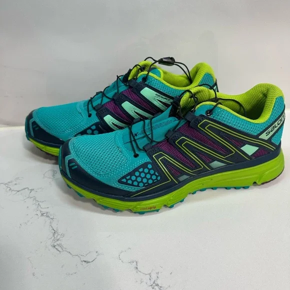 Salomon Running Shoes Womens 8.5 Green Blue X-Mission 3 Trail Hiking 378288 - Picture 3 of 13